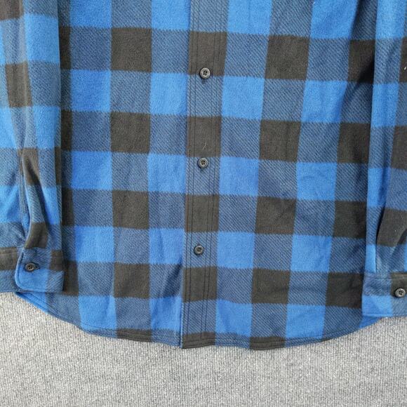 Wrangler Authentics Button Up Long Sleeve Shirt Size XLT Blue Plaid - Picture 7 of 10